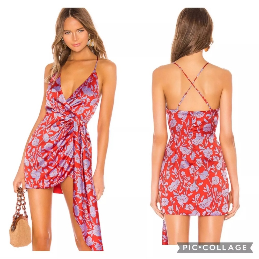 Lovers + Friends Kamala
Patterned Floral Mini Dress Faux
Wrap sz Xl and Drape